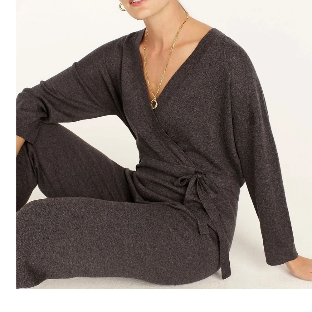 J. Crew Merino Wool Sweater-Jumpsuit in Heather Charcoal Gray size XXS N… - Picture 2 of 6